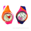 fashion color mixture silicone quartz watch